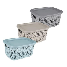 Plastic Basket, 15 Litre with Lid